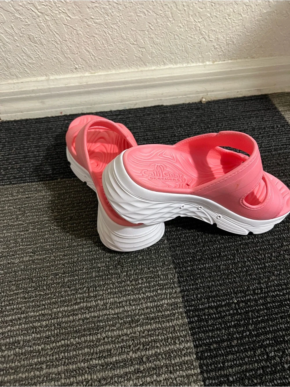 Skechers Kids Pink Dual-Strap Slide Sandals